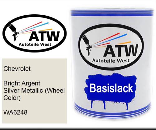 Chevrolet, Bright Argent Silver Metallic (Wheel Color), WA6248: 1L Lackdose, von ATW Autoteile West.